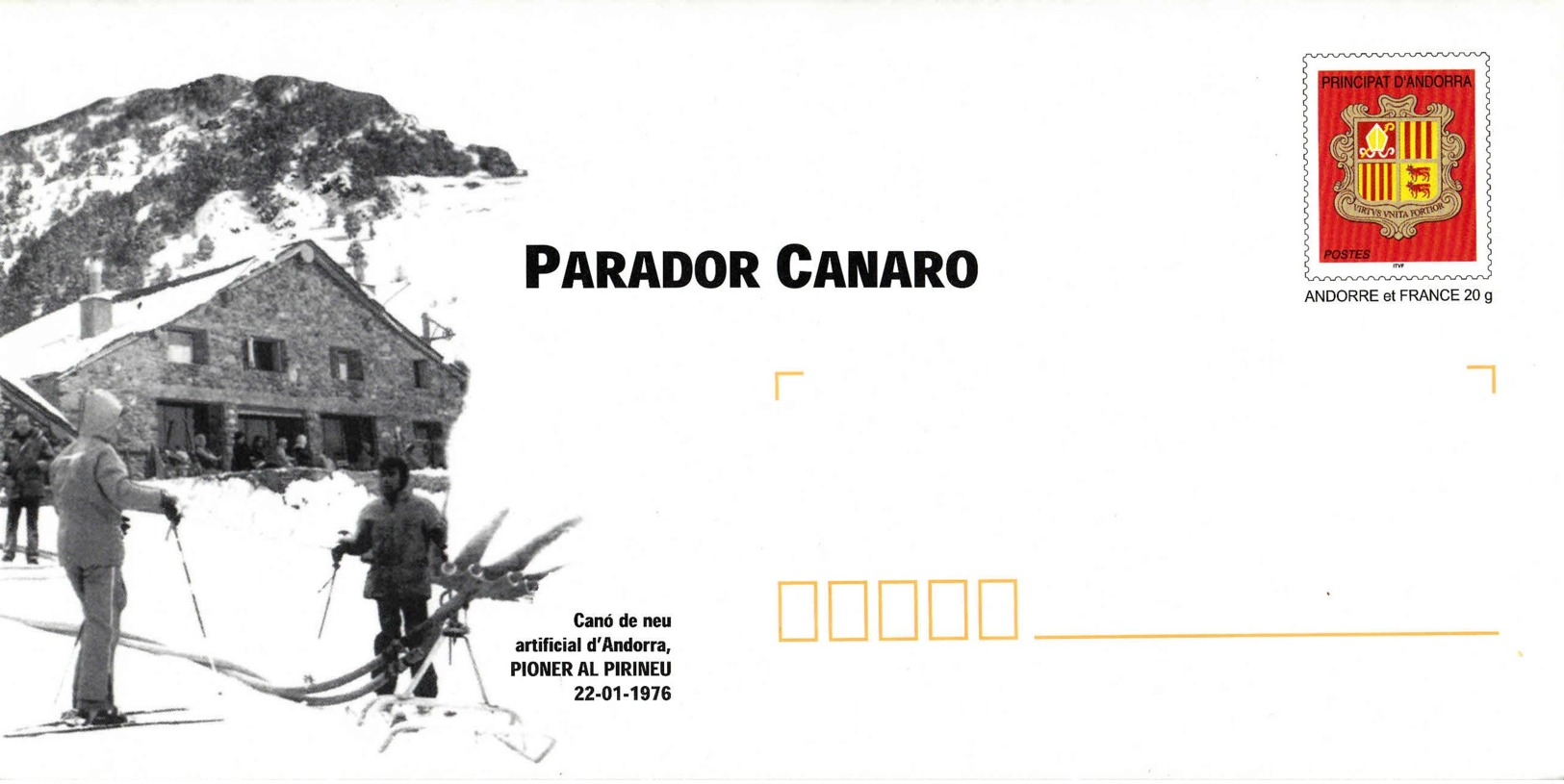 ANDORRE - Entier Postal Neuf - Parador Canaro - Canon à Neige - Entiers Postaux & Prêts-à-poster