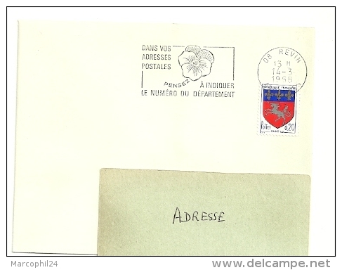 ARDENNES - Dépt N° 08 = REVIN  1968 = FLAMME Codée = SECAP Multiple ' PENSEZ à INDIQUER NUMERO DEPARTEMENT - Postcode