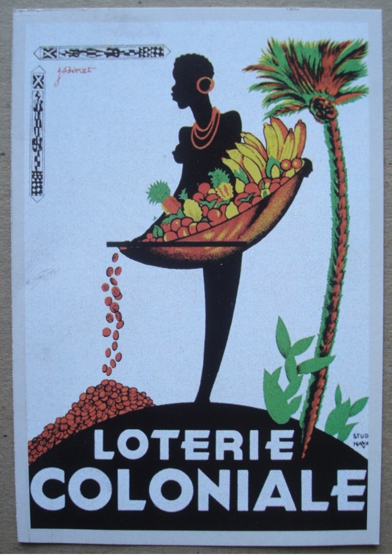 Carte Reproduction D'une Affiche De Josinet Pour La Loterie Coloniale. - Otros & Sin Clasificación