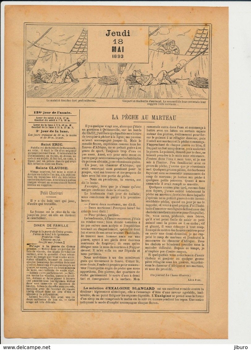 2 Scans Presse 1893 Zodiaque Gémeaux + Pêche Au Marteau à Orléansville  226CH11 - Non Classés