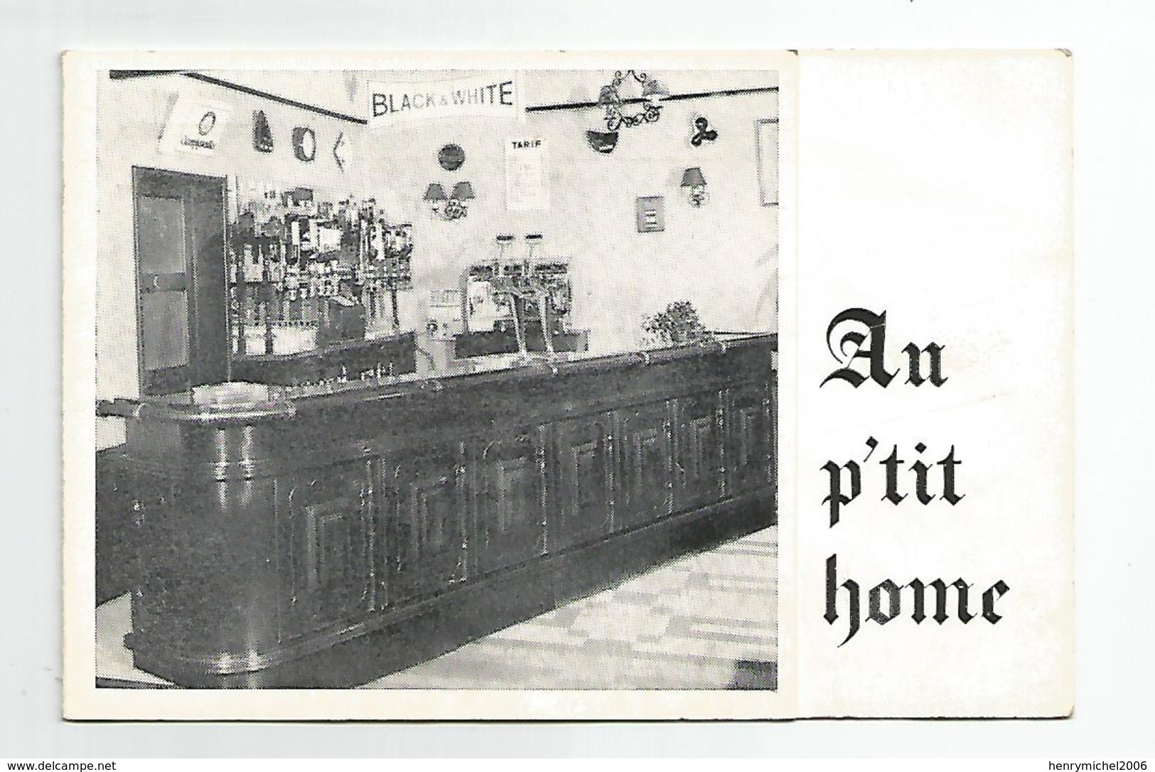 Cdv Carte De Visite Au P'tit Home Café Bar Coutances 10 Rue Beuve 50 Manche Vue Double Différente 8,5x13 Cm - Cartes De Visite