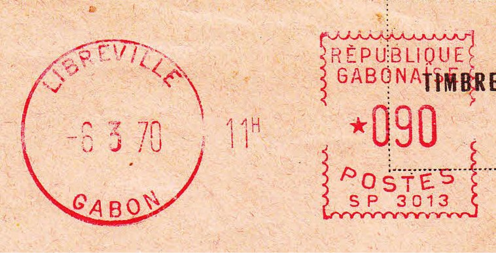 GABON - 1970 - EMA Sur Lettrre Recommandée Par Avion De Libreville Pour La France - Gabon (1960-...)