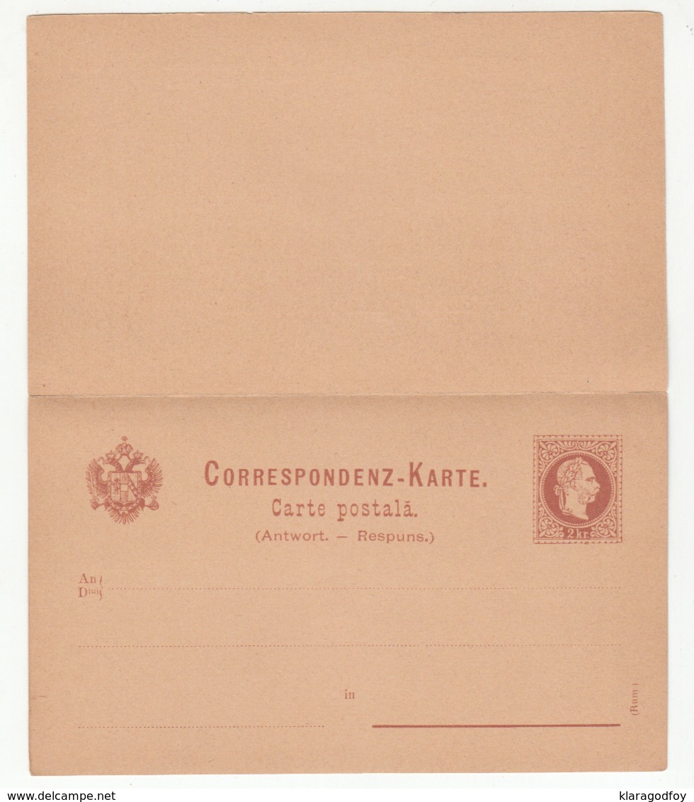 Austria Romania Postal Stationery Postcard With Answer Carta Postala Unused B190920 - Altri & Non Classificati