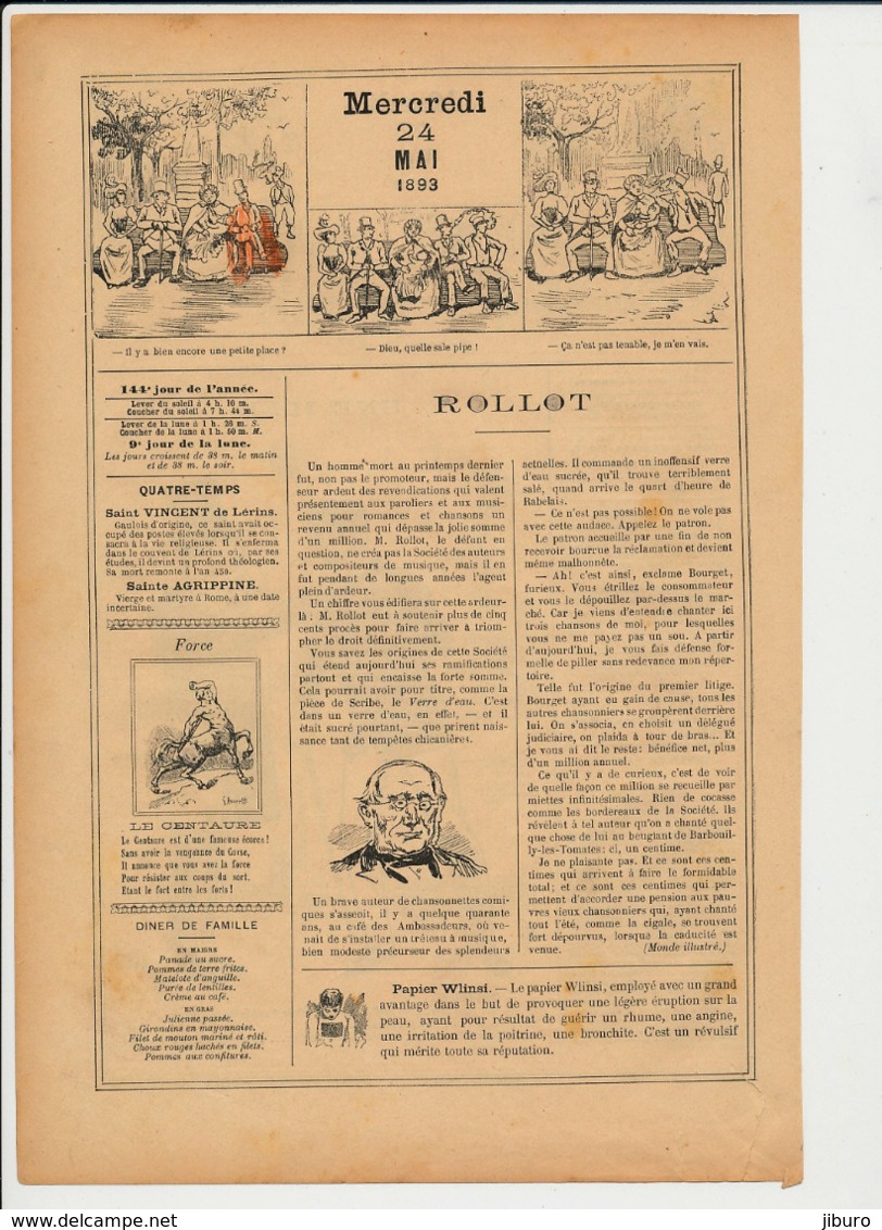 2 Scans Presse 1893 Monsieur Rollot Société Des Auteurs Et Compositeurs De Musique + Nid Nichoir Oiseaux Ancien  226CH11 - Non Classés