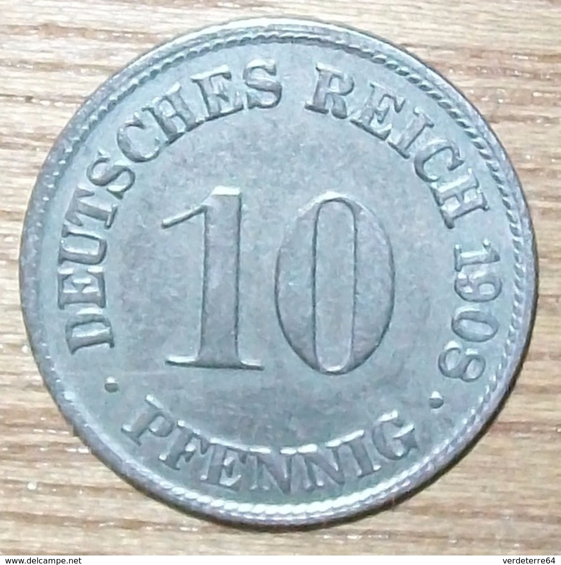 N°16 MONNAIE ALLEMANDE 10 PFENNIG 1908D - 10 Pfennig