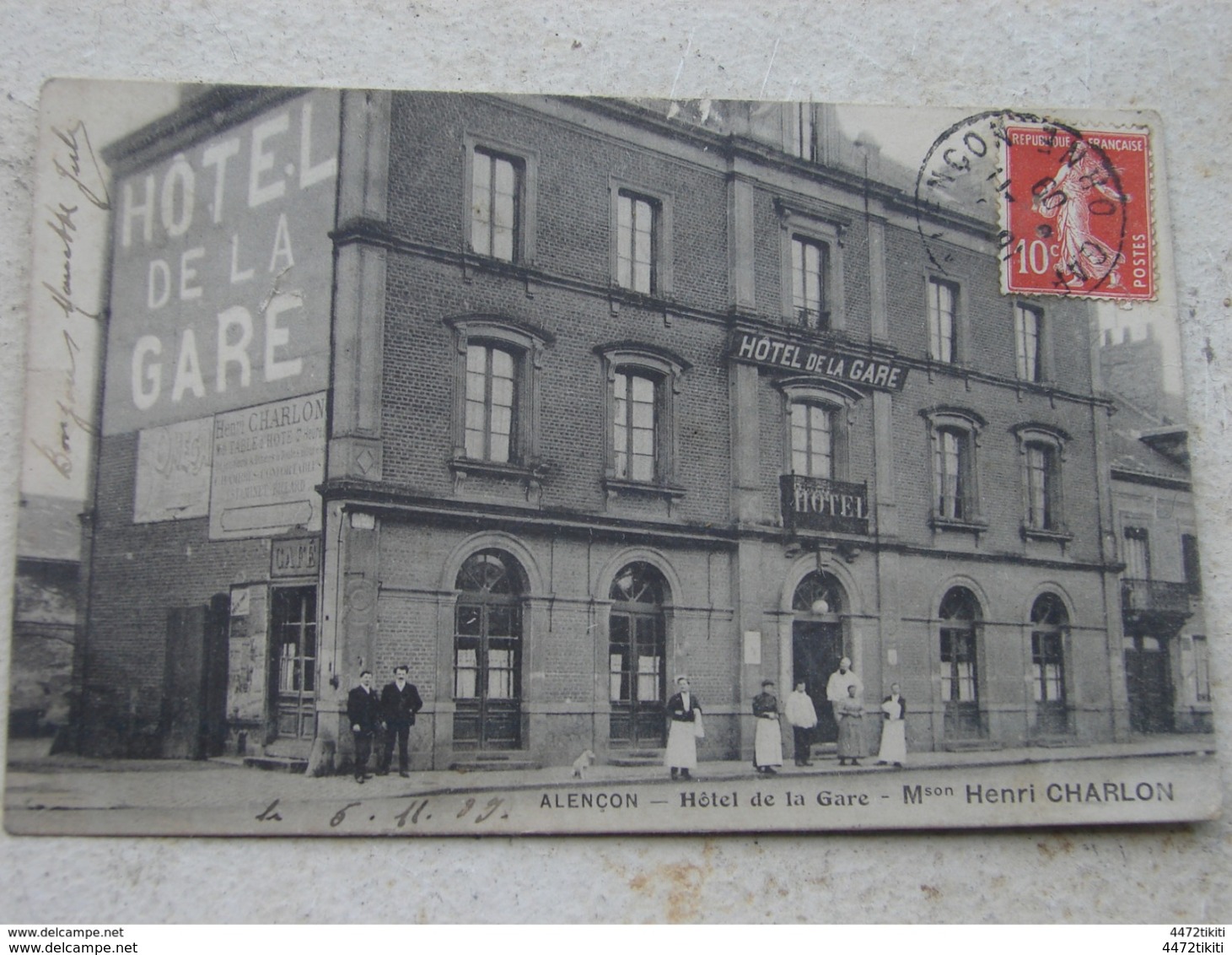 C.P.A.Photo Identifiée - Alençon (61) - Hôtel De La Gare - Maison Henri Charlon - 1909 - SUP (37) - Hotel's & Restaurants