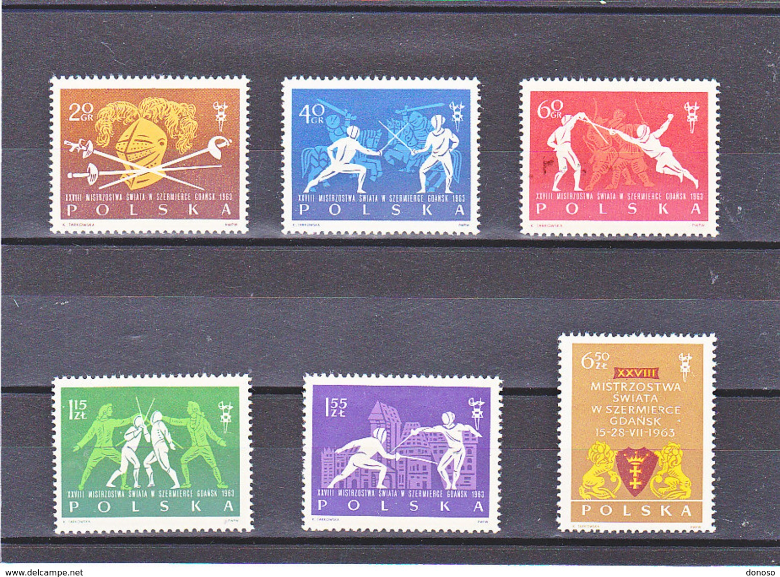 POLOGNE 1963 ESCRIME Yvert 1271-1276 NEUF** MNH - Neufs