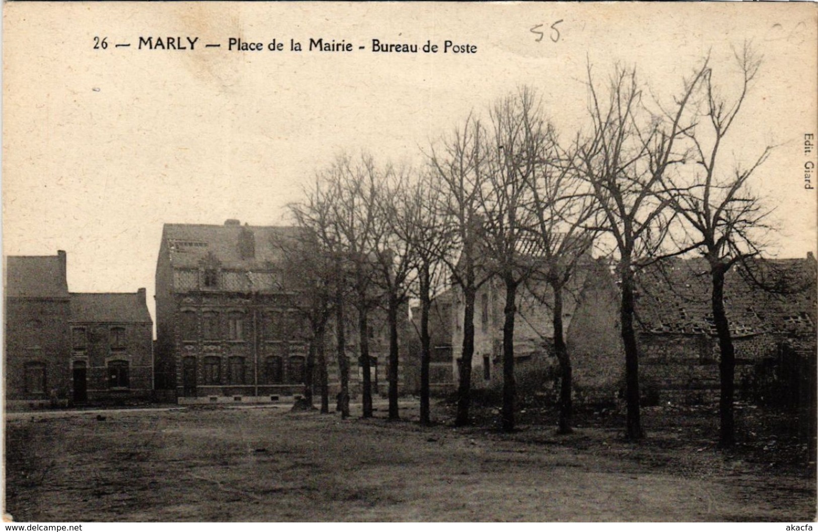 CPA MARLY - Place De La Mairie - Bureau De Poste (512982) - Autres & Non Classés