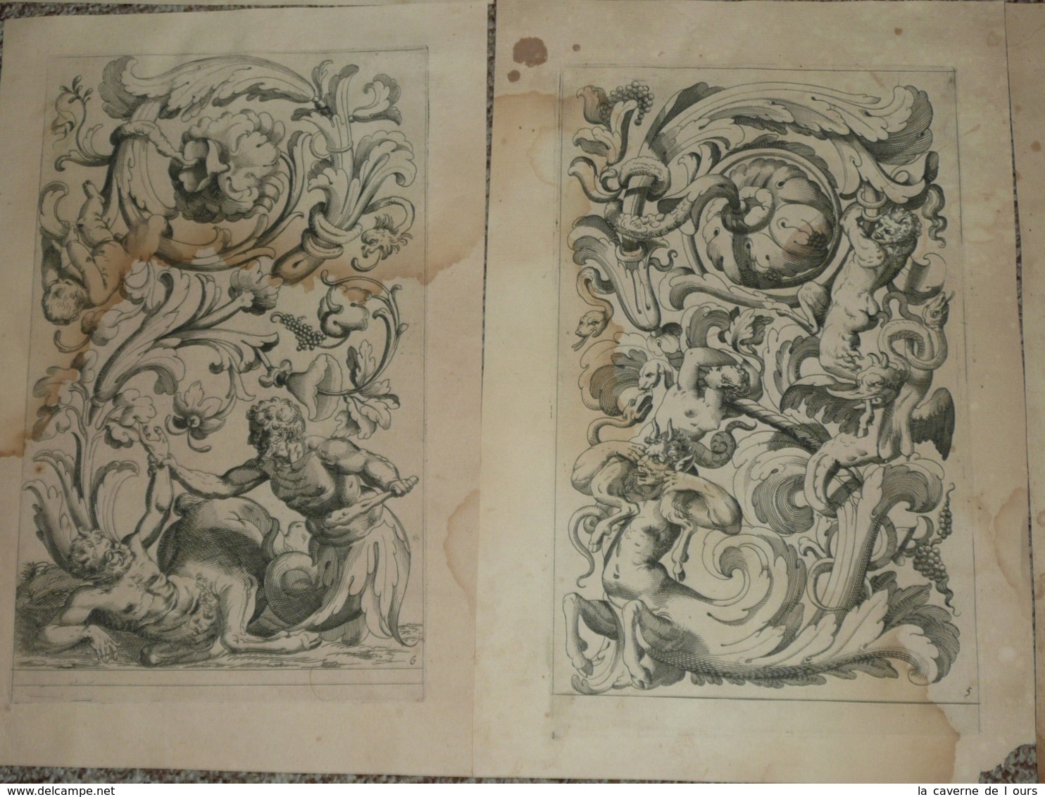 A VOIR Rare Lot De 9 Anciennes Gravures D'ornement, à La Plaque De Cuivre 17e-18e Siècle Putti, Fond Atelier Sculpture - Estampes & Gravures