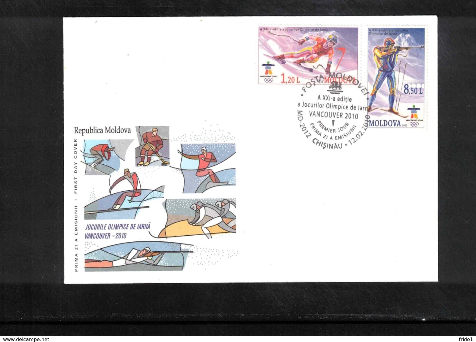 Moldova 2010 Olympic Games Vancouver FDC - Winter 2010: Vancouver