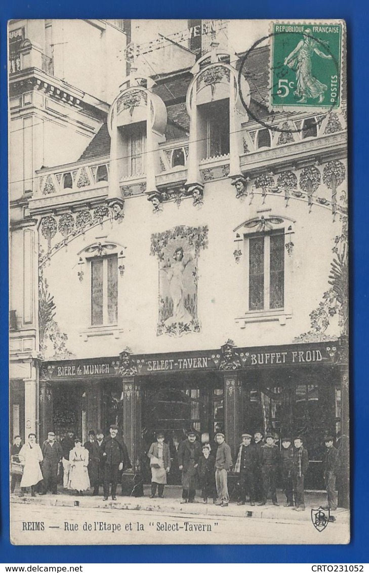 REIMS      Taverne Select  Rue De L'Etape        Animées    écrite En 1912 - Reims