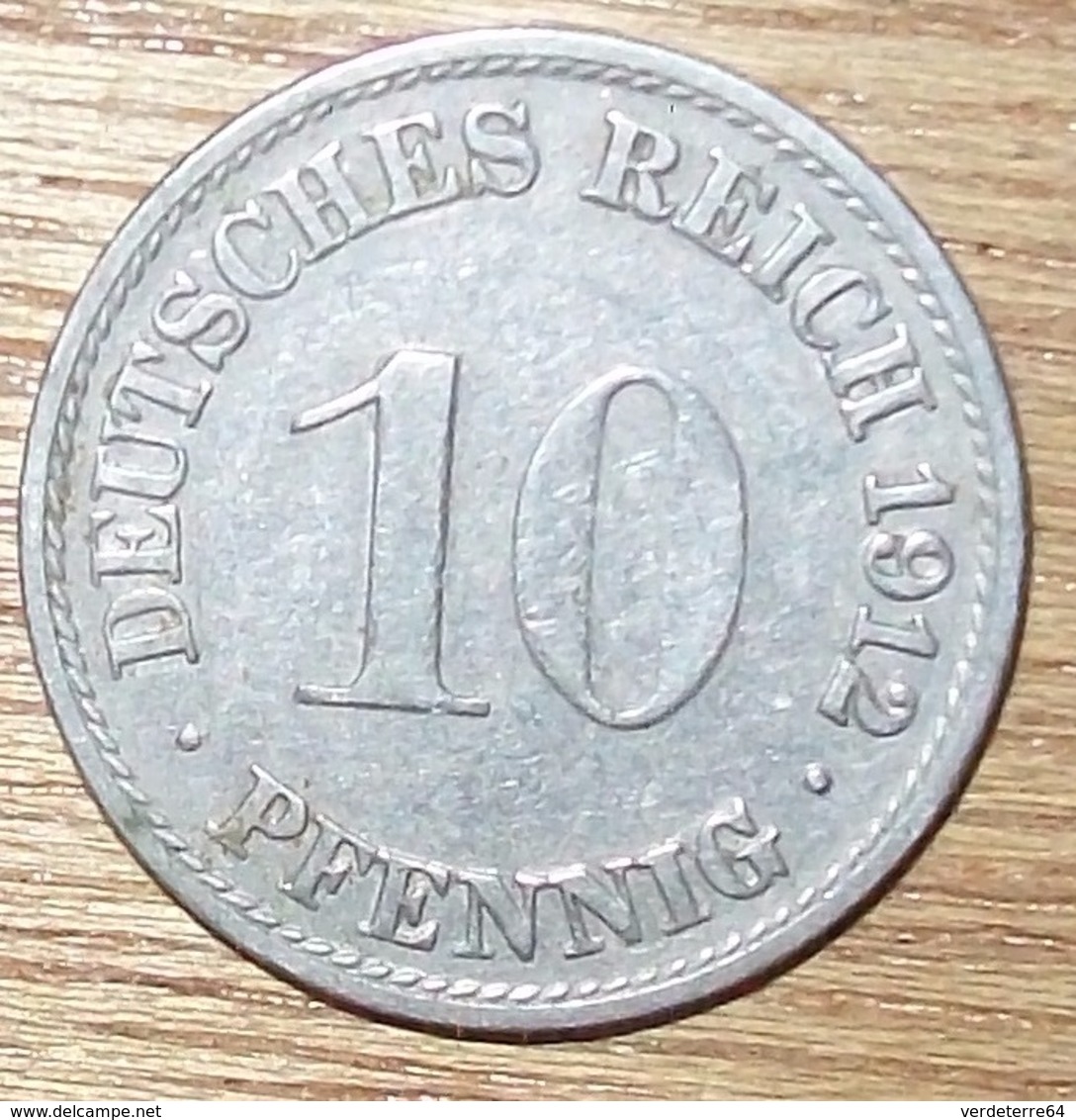 N°21 MONNAIE ALLEMANDE 10 PFENNIG 1912A - 10 Pfennig