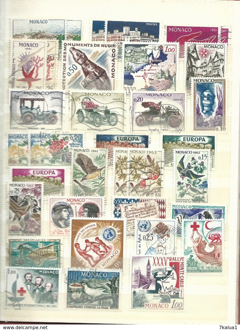 MONACO, classeur 13 pages, timbres oblitérés et neufs *