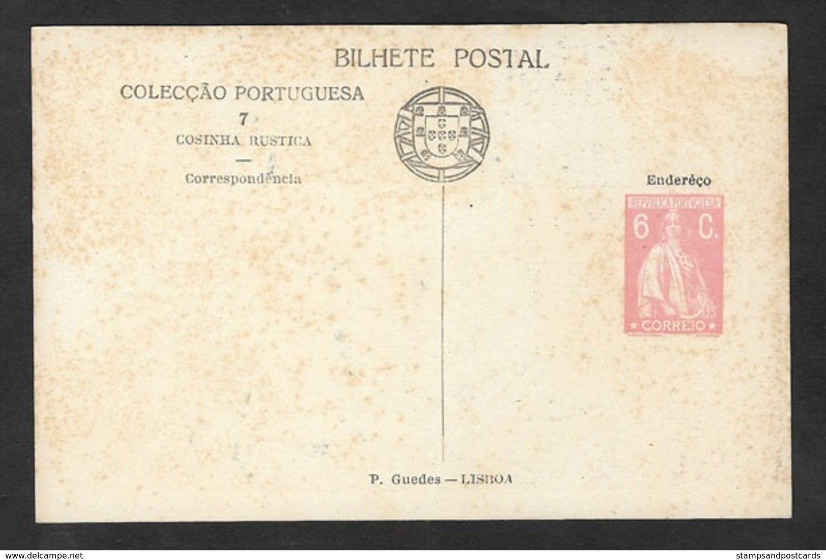 Portugal Carte Entier Postal 1921 Ceres Cuisine Rustique Roque Gameiro Postal Stationery Rustic Kitchen - Interi Postali