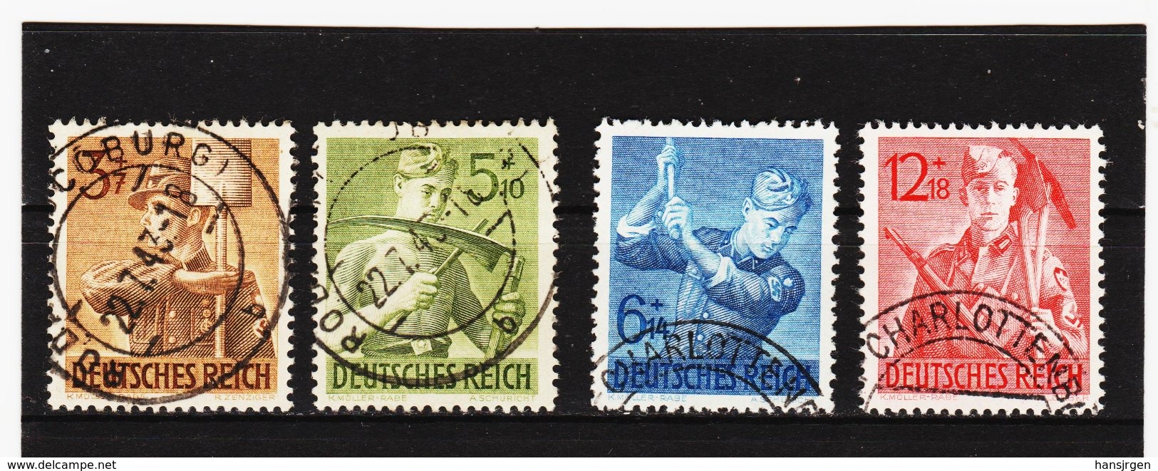 RAD238 DEUTSCHES REICH 1943  MICHL 850/53 Gestempelt Siehe ABBILDUNG - Gebraucht