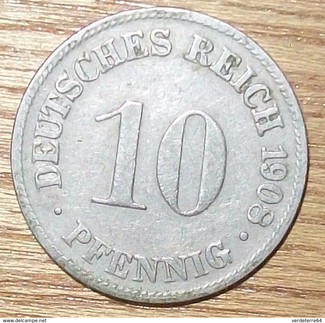 N°38 MONNAIE ALLEMANDE 10 PFENNIG 1908D - 10 Pfennig