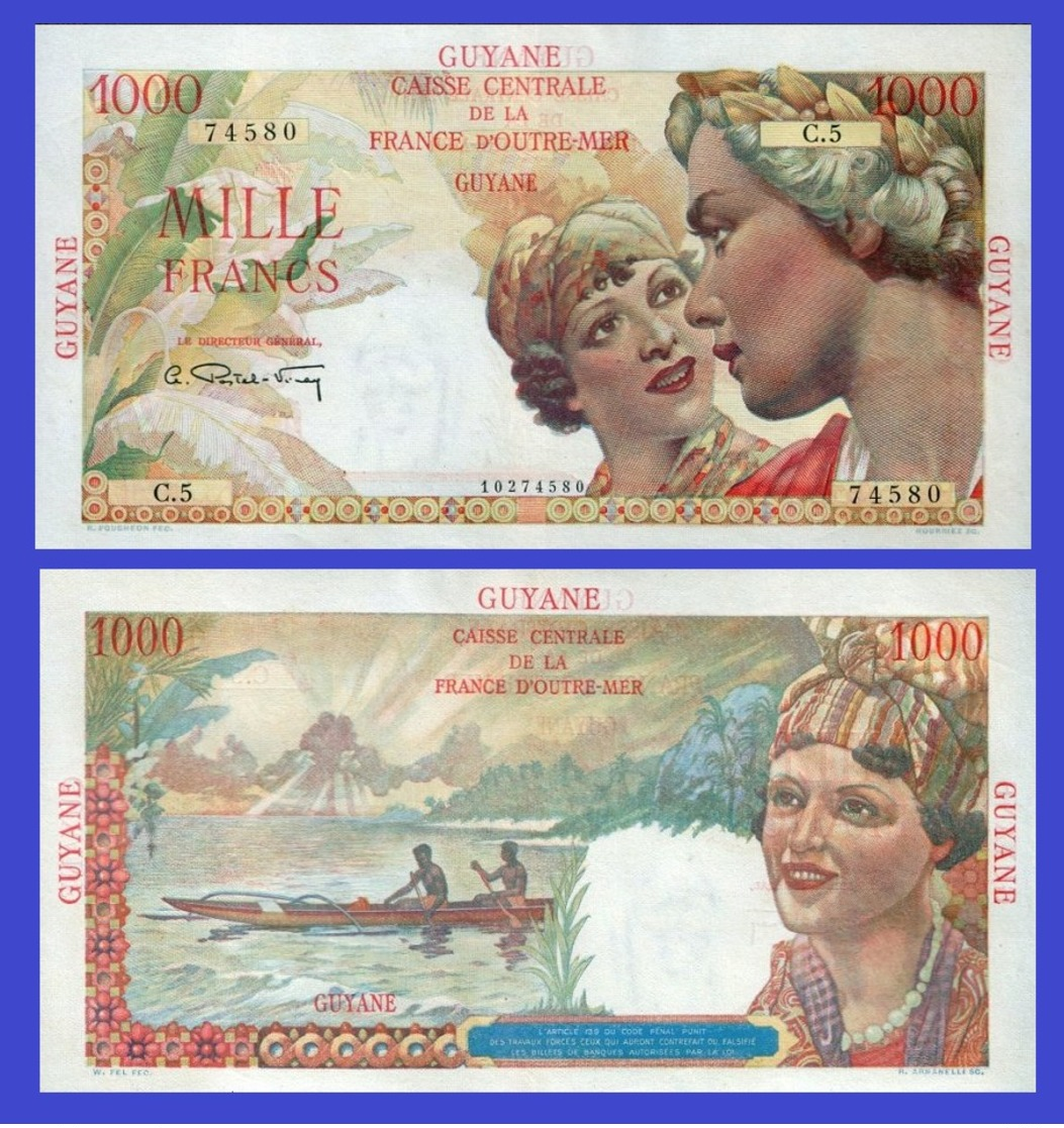 French Guiana 1000  Francs 1947 - Guyane Française