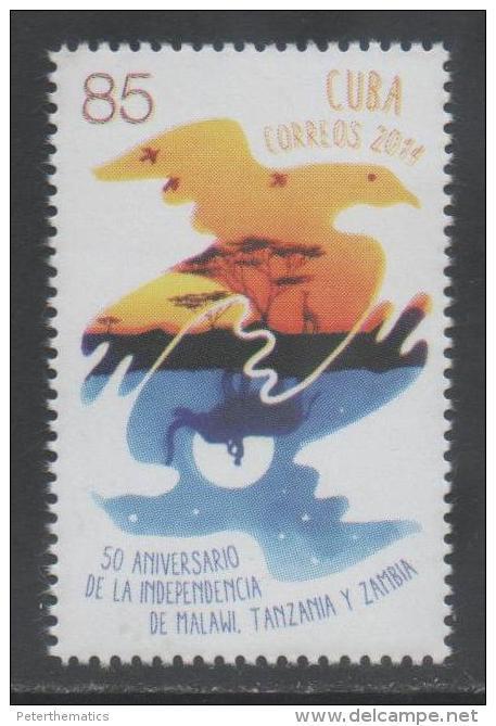 50TH ANNIVERSARY OF  ZAMBIA, TANZANIA, MALAWI INDEPENDENCE,  2014, MNH, FAUNA, ELEPHANTS, STYLIZED BIRDS, 1v - Elephants