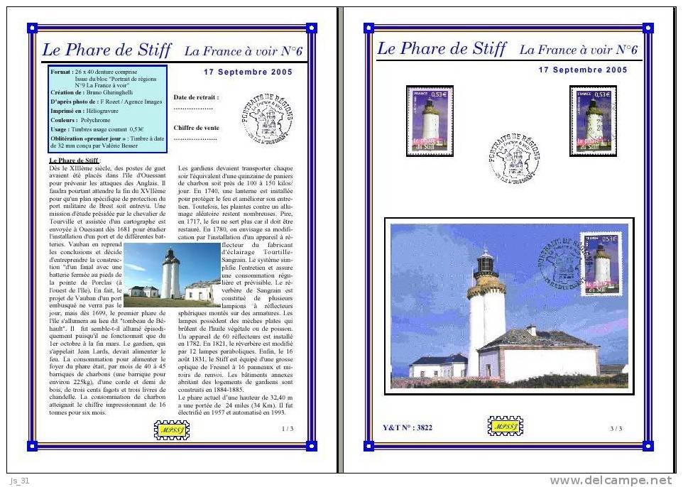 Planche Album Expo : France 2005 : 3822  Phare De Stiff France à Voir N°6 - Pré-Imprimés