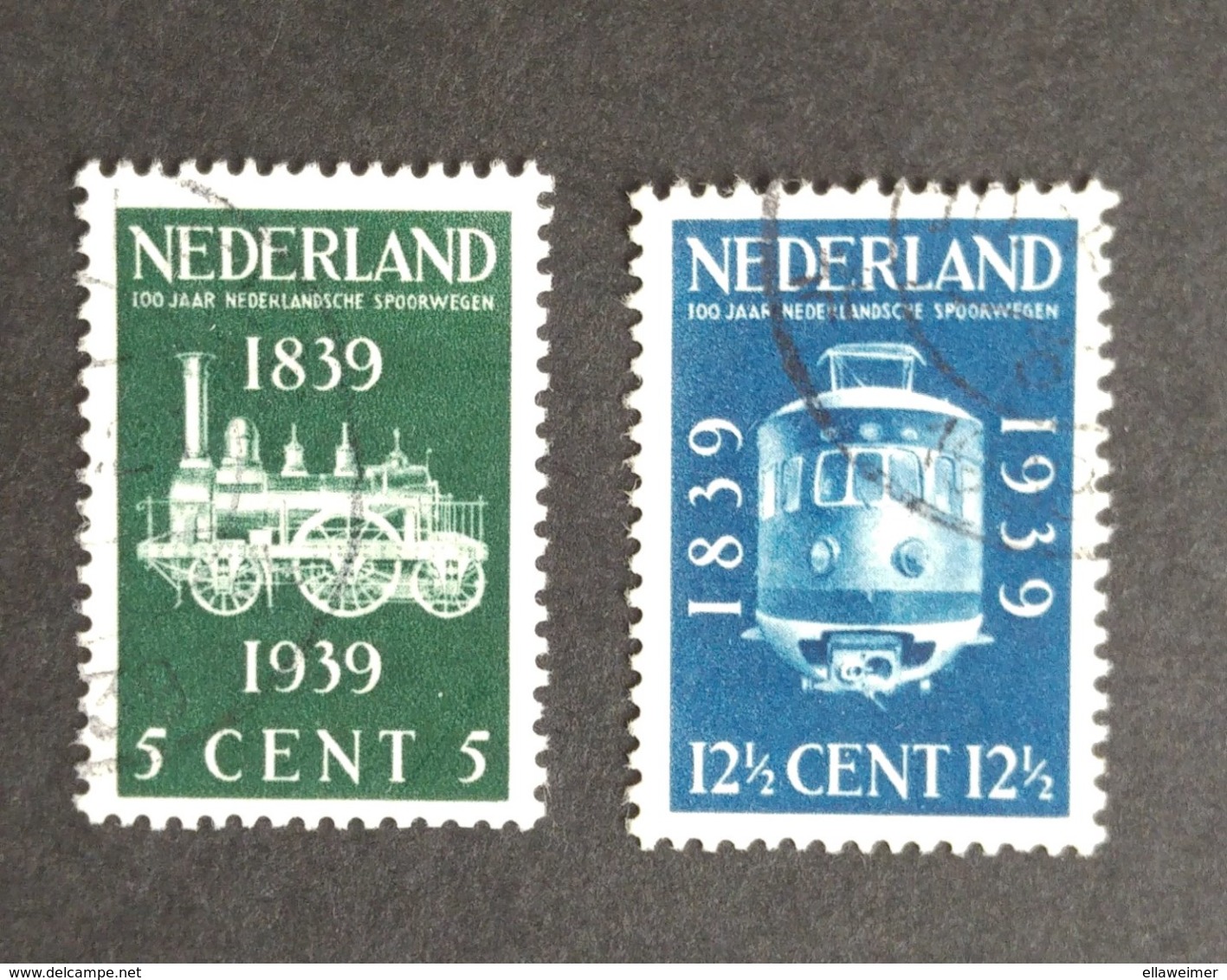 Nederland/Netherlands - Nrs. 325+ 326 (gestempeld/used) 100 Jaar Spoorwegen - Used Stamps