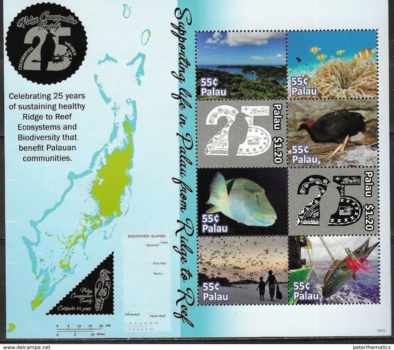 PALAU, 2019, MNH, PALAU CONSERVATION SOCIETY, FISH, CORALS, BIRDS, BIODIVERSITY, SHEETLET - Fishes