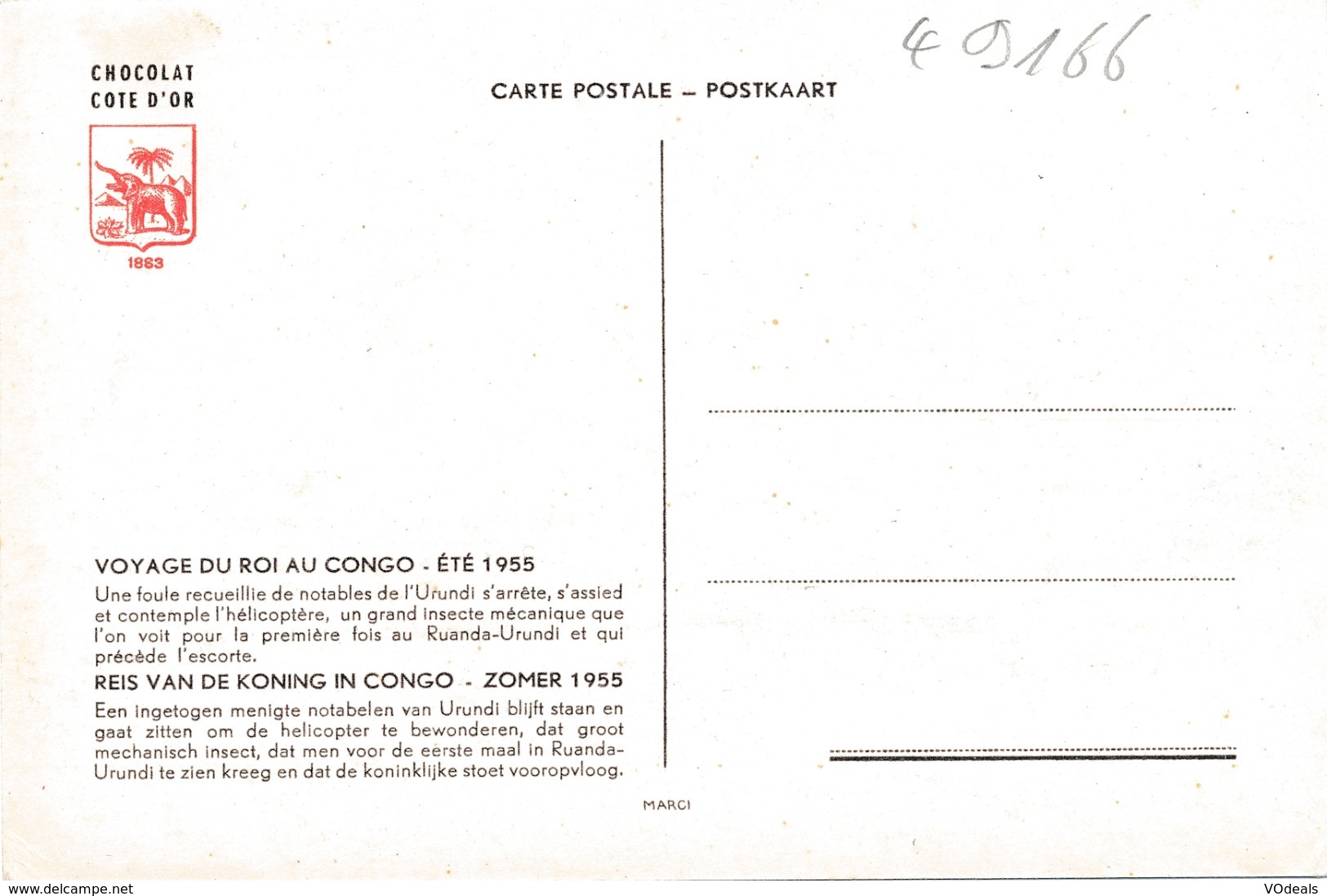 CP - Sabena - Voyage Du Roi Au Congo - Ete 1955 - Elicotteri