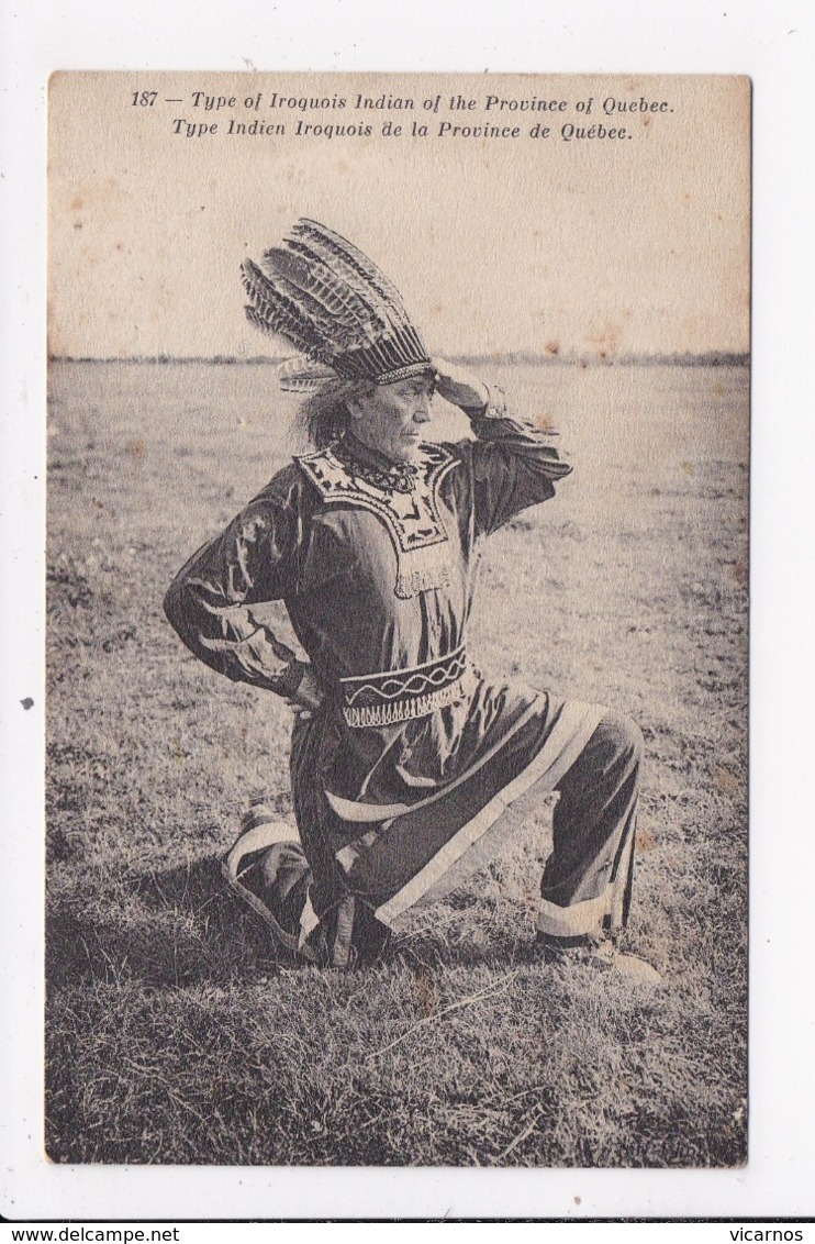 CP INDIENS DE L'AMERIQUE Type Indien Iroquois De La Province De Quebec - Native Americans