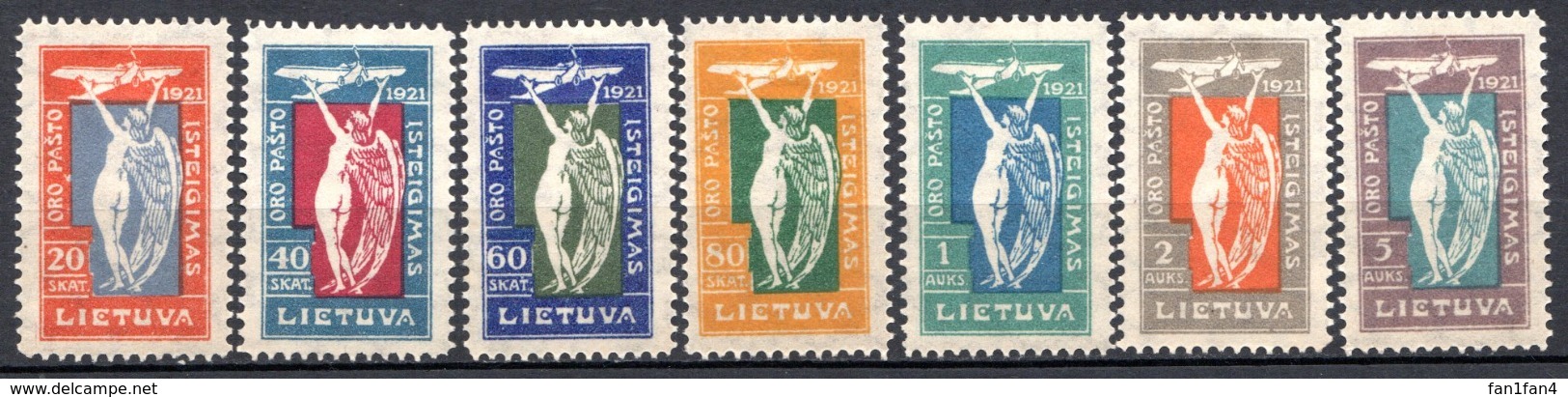 LITUANIE - 1921 - PA - N° 1 à 7 - (Commémoratifs De L'ouverture Du Service Postal Aérien) - Lituania