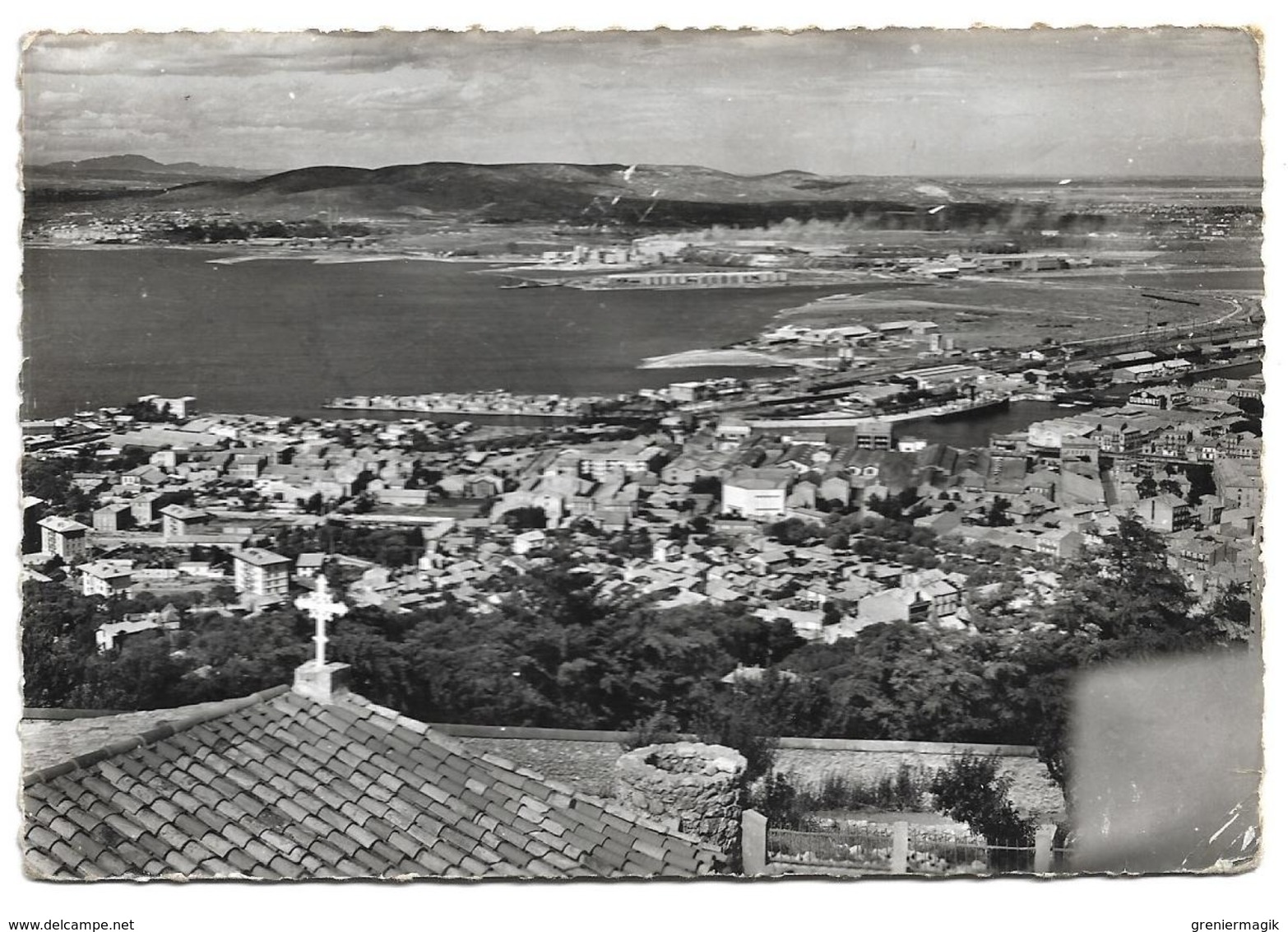 Cpsm 34 Sète - Vue Générale Sur L'étang  De Thau Au Fond, Balaruc Et Bouzigue - Sete (Cette)