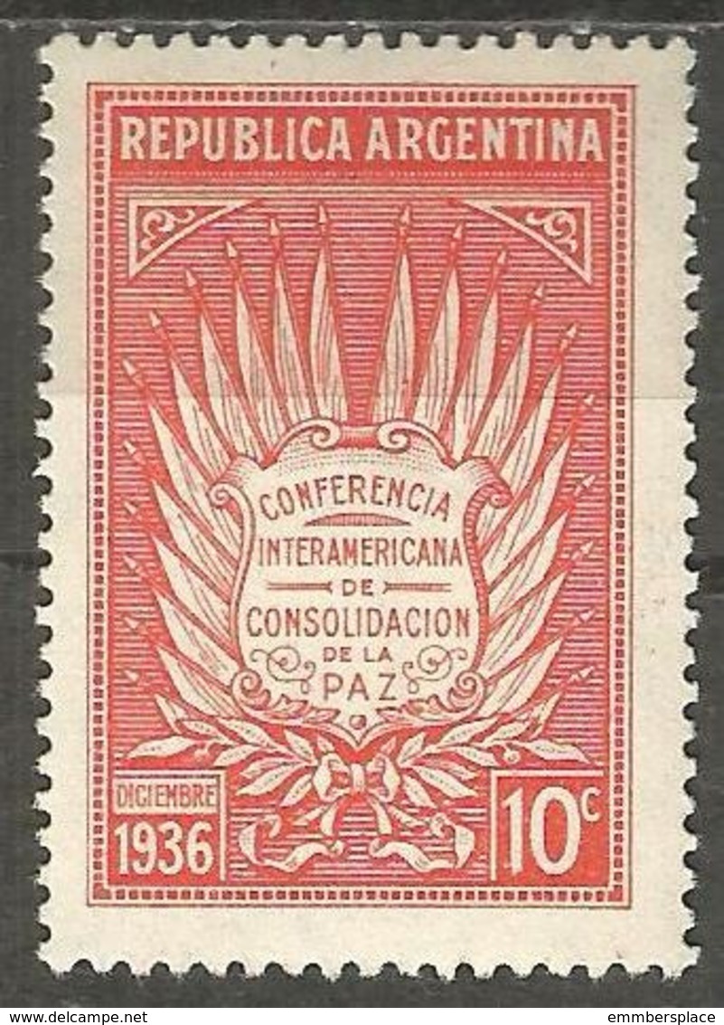 Argentina - 1936 Peace Conference 10c MLH *     Sc 453 - Ungebraucht