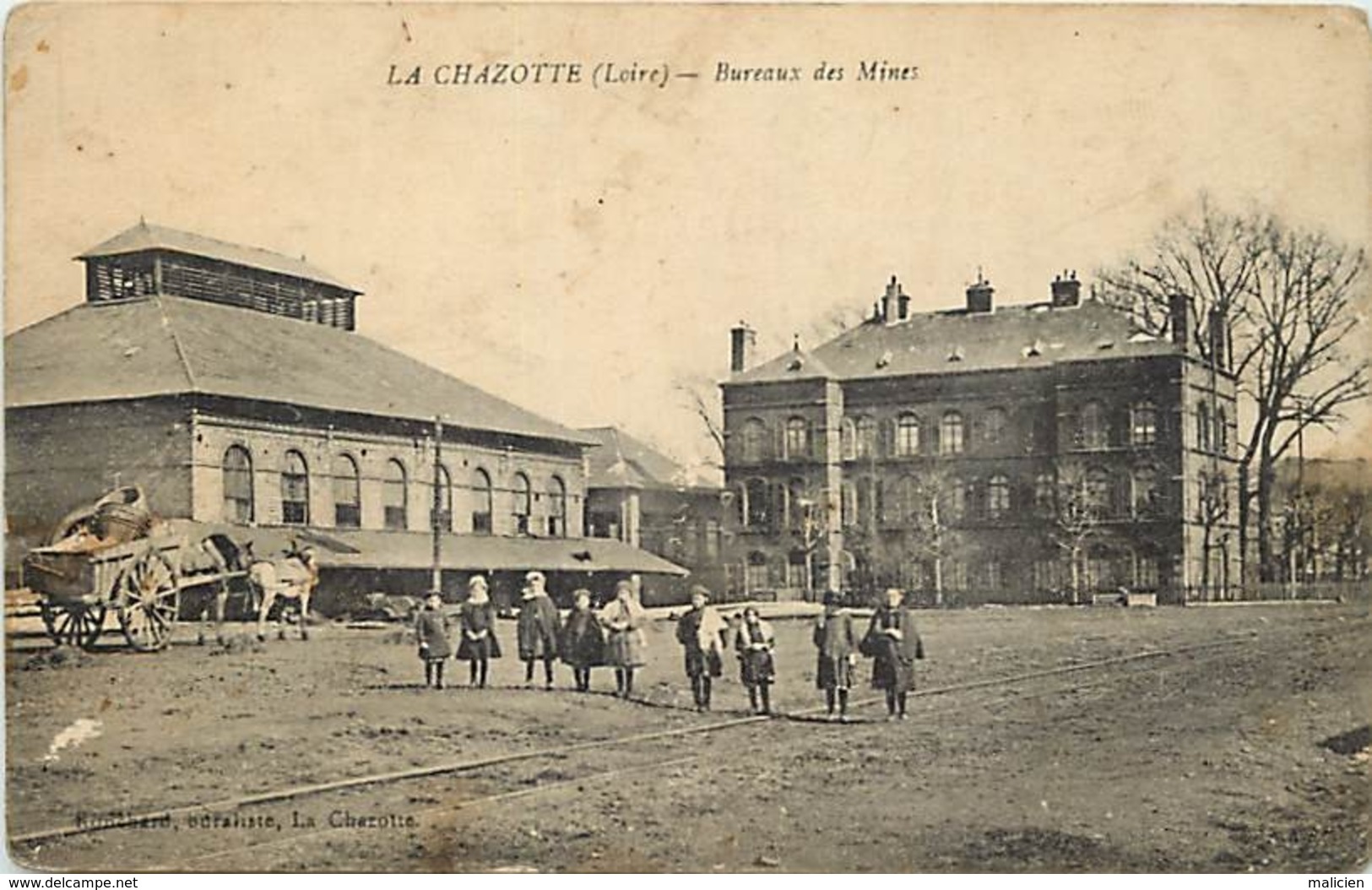 - Loire -ref-B01- La Chazotte - Bureaux Des Mines - Mines - Mineurs - Metiers - Pose Des Enfants Devant Les Bureaux - - Autres & Non Classés