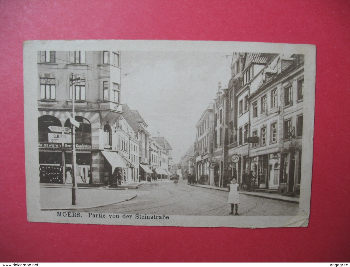 Carte    Allemagne  Moers    Partie Von Der Steinstrase 1921   Rue Ville Magasin - Moers