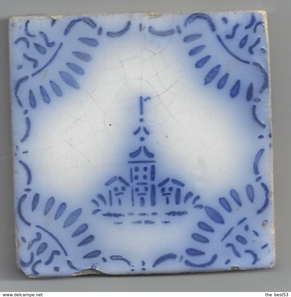 Carreau De Faience  - Aldré Fourmaintreaux  à  Desvres   -  1866/1867   -  12.5 X 12.5 Cm - Autres & Non Classés