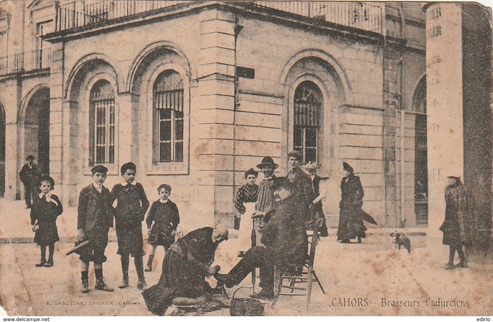 *** 46  ***  CAHORS Brasseurs Cadurciens - Cireurs De Chaussures TRES SALE Et PLIS écrite - Cahors