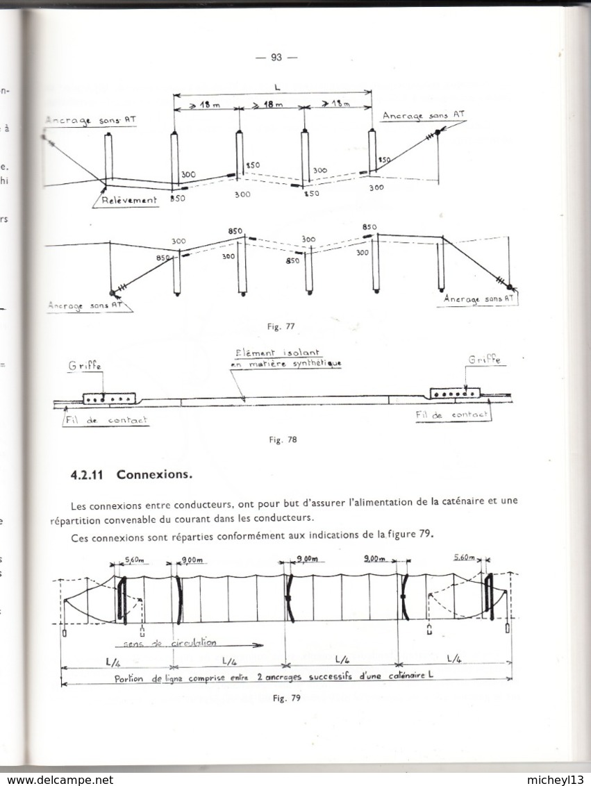 Lignes Aériennes De Traction électrique En Courant Monophasé 25kv-50Hz-Principes Et Matériel-1979 - Ferrovie