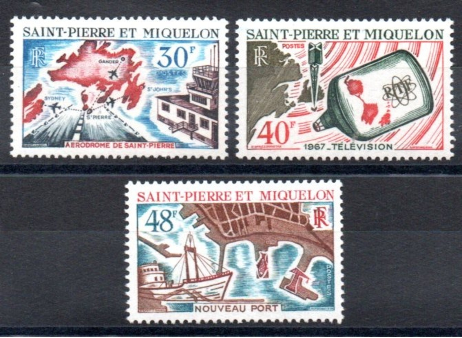 S.P.M. - YT N° 376 à 378 - Neufs ** - MNH - Cote: 33,30 € - Unused Stamps