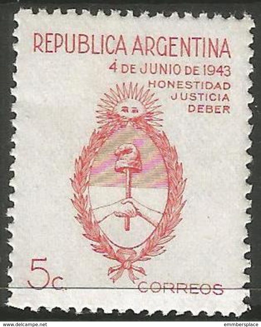 Argentina - 1943 Coup D'Etat 5c MNH **     Sc 508 - Unused Stamps