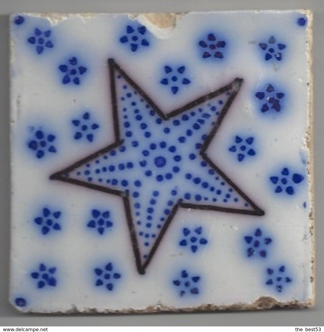 Carreau De Faience  -  Fourmaintreaux  Hornoy    à  Desvres   -  1843/1872 ?   -  11 X 11 Cm  -  Sans Marque - Autres & Non Classés