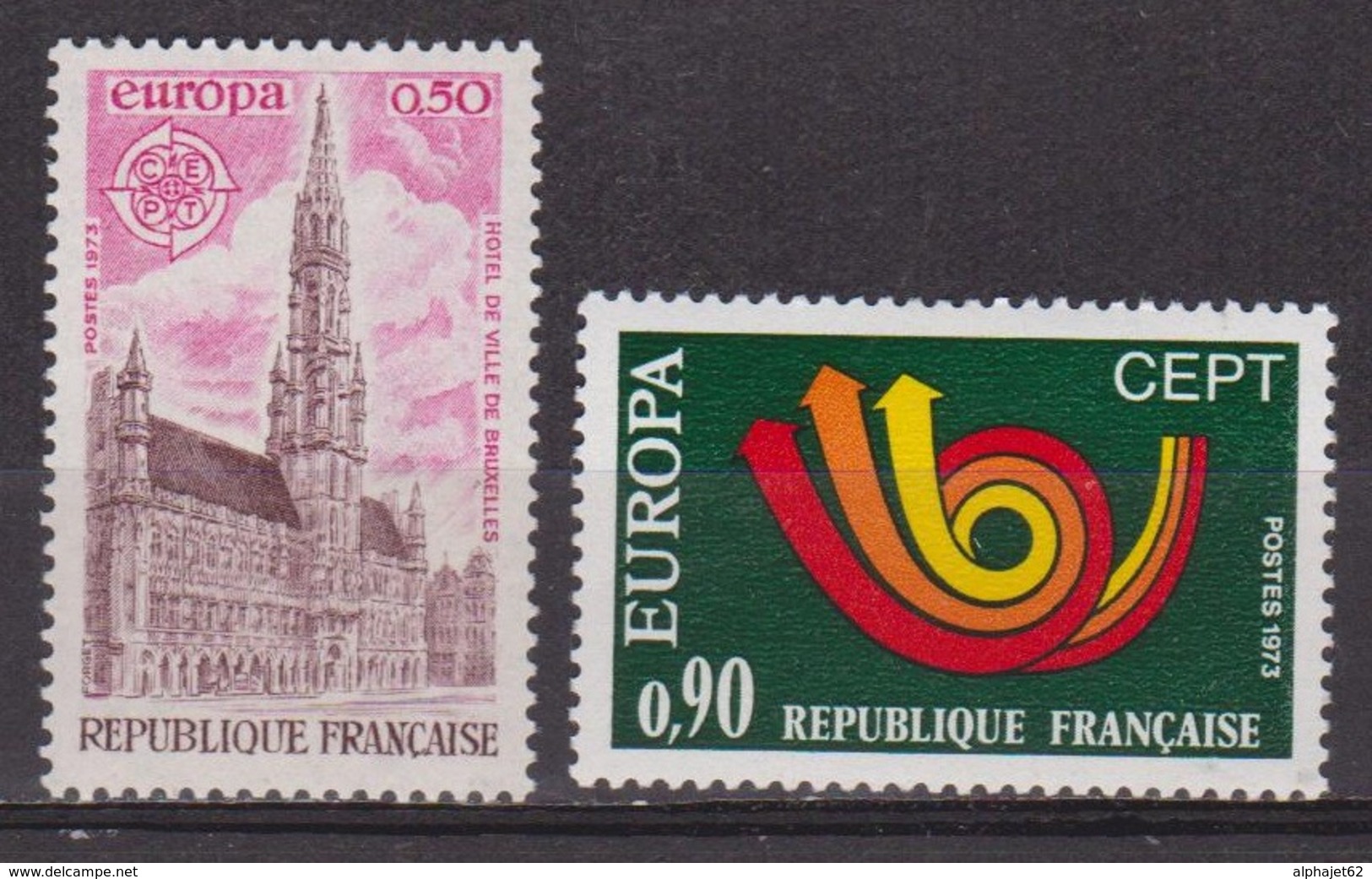 Europa - Bruxelles: Grand Place - FRANCE - Cor Postal Stylisé - N° 1752-1753 ** - 1973 - Neufs