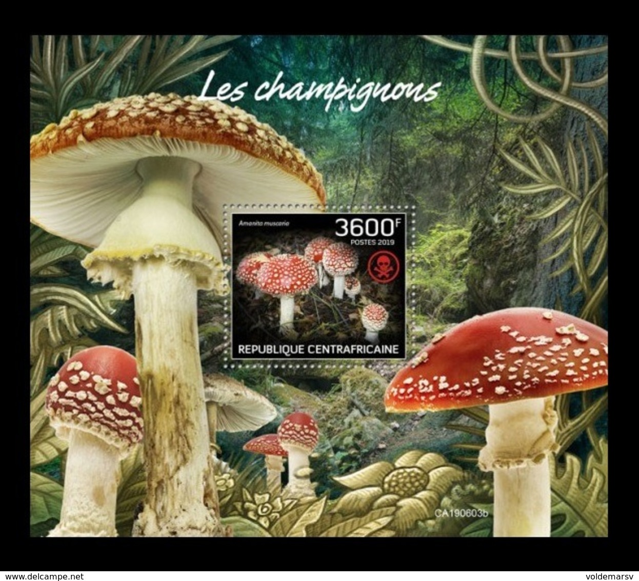 CAR 2019 Mih. 9085 (Bl.1884) Flora. Mushrooms MNH ** - Repubblica Centroafricana
