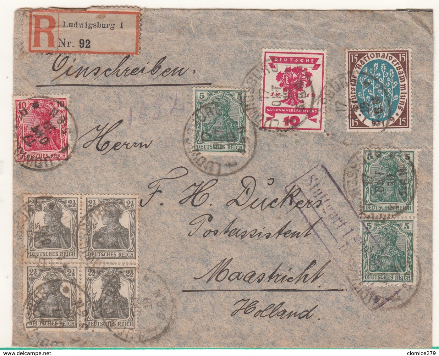 Guerre 1914/1918   Enveloppe   D'Allemagne  Vers Les Pays Bas    Voir T  2 Em  Scan - Bezetting 1914-18