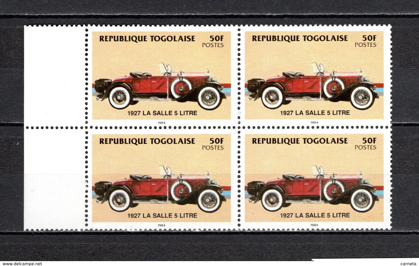 TOGO N° 1157  BLOC DE QUATRE NEUF SANS CHARNIERE COTE  12.00€  AUTOMOBILE VOITURE ANCIENNE - Togo (1960-...)