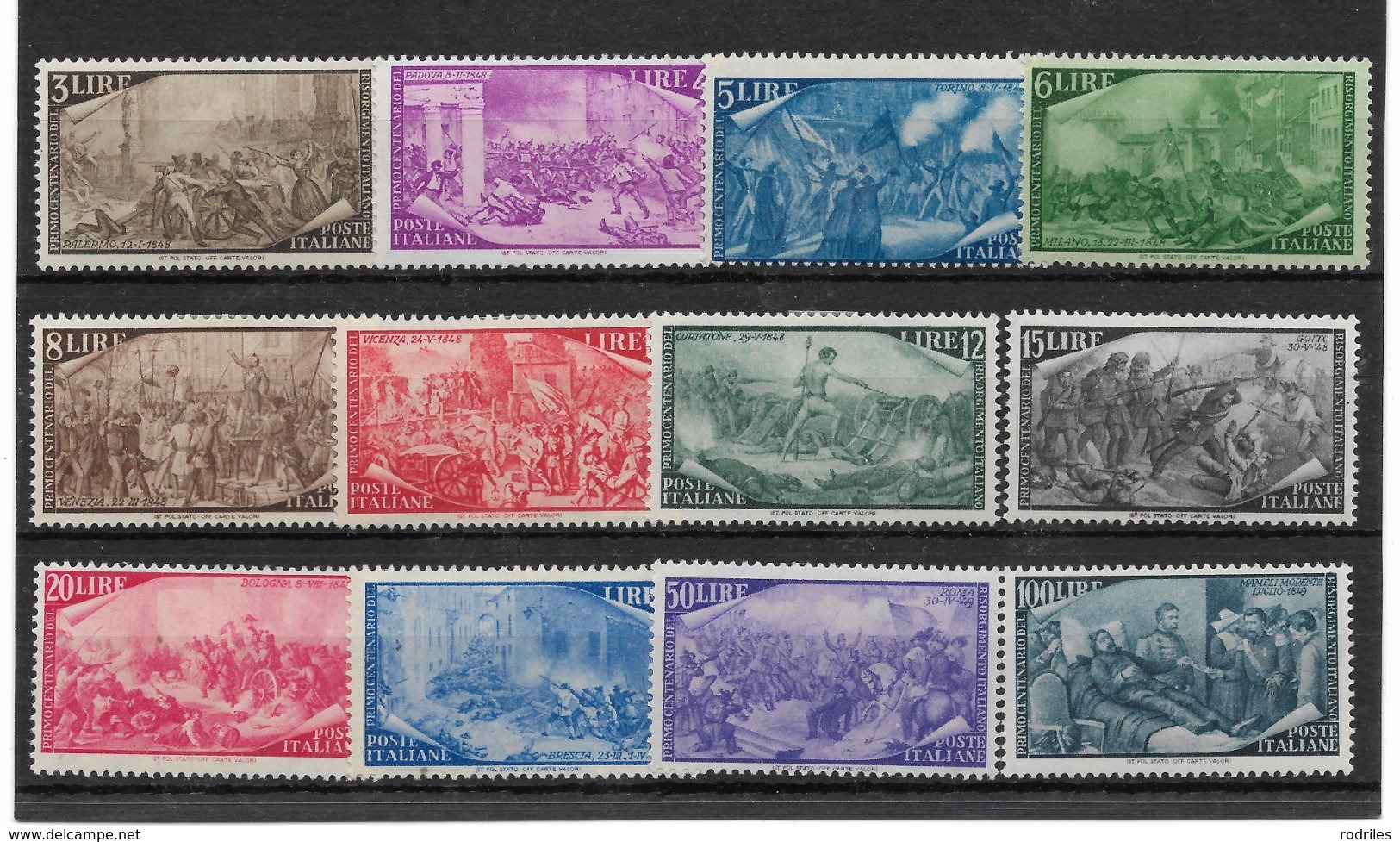 Italia. Serie Completa Y Nueva Del Centenario Del Resurgimiento. Ivert 518/29* - 1946-47 Période Corpo Polacco