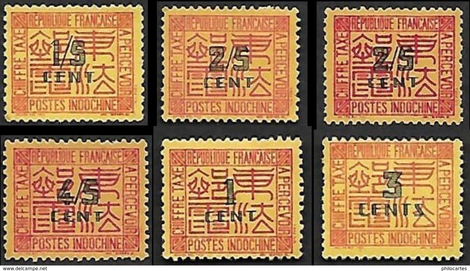 INDOCHINE 1931  - Timbres Taxe - Lot De Taxes - Postage Due
