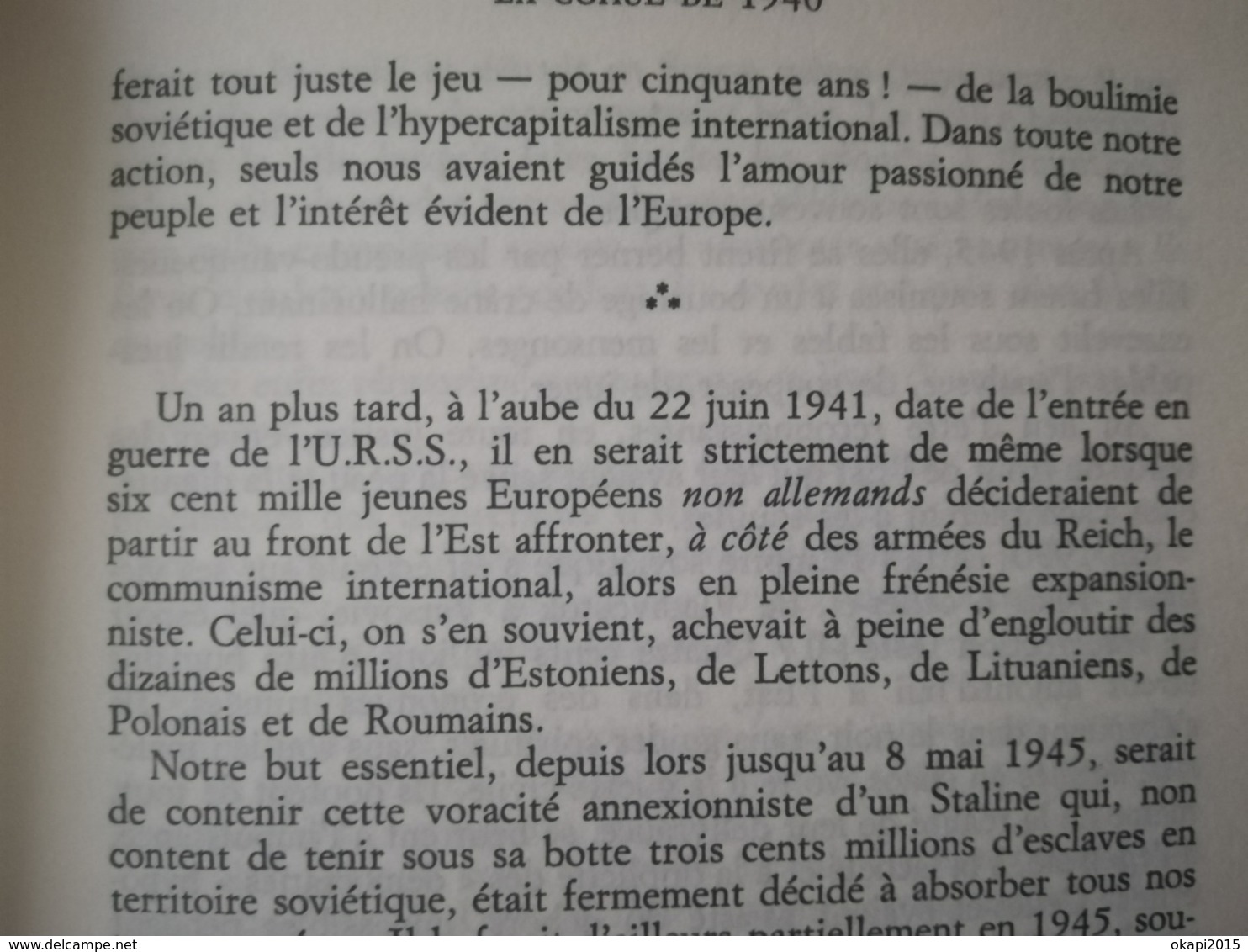 LA COHUE DE 40 PAR LÉON DEGRELLE AVEC DÉDICACE DE L AUTEUR LIVRE MILITARIA GUERRE 1939 - 1945  REX REXISME BELGIQUE