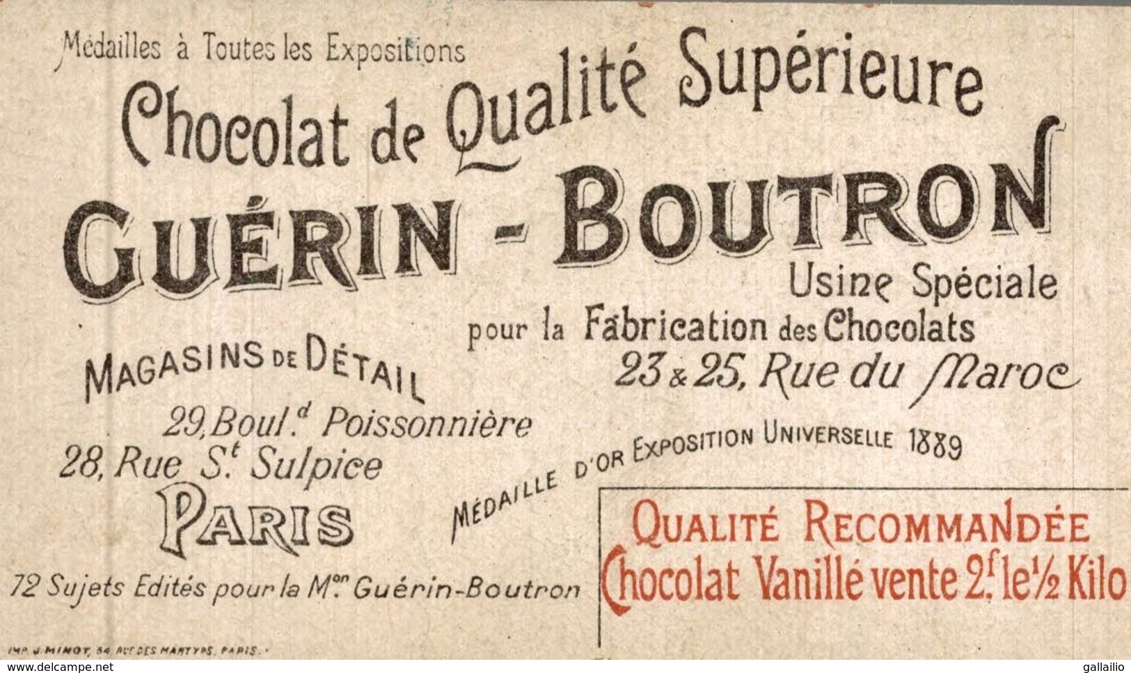 CHROMO CHOCOLAT GUERIN BOUTRON LES MOTS HISTORIQUES LOUIS XIV - Guérin-Boutron