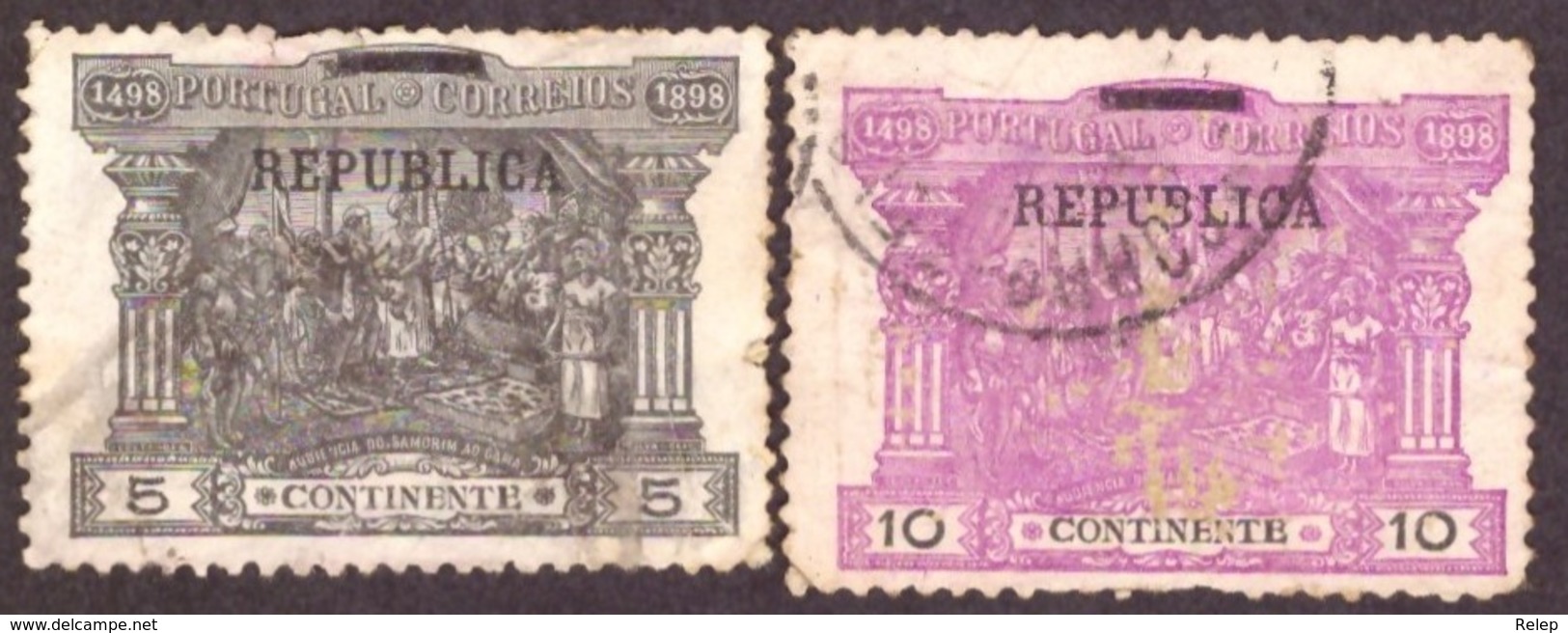 Portugal 1911 -  Sobre Selos De Porteado Do Continente  Sobrecarga " REPUBLICA" Mundifil 192 E 193 - Gebruikt