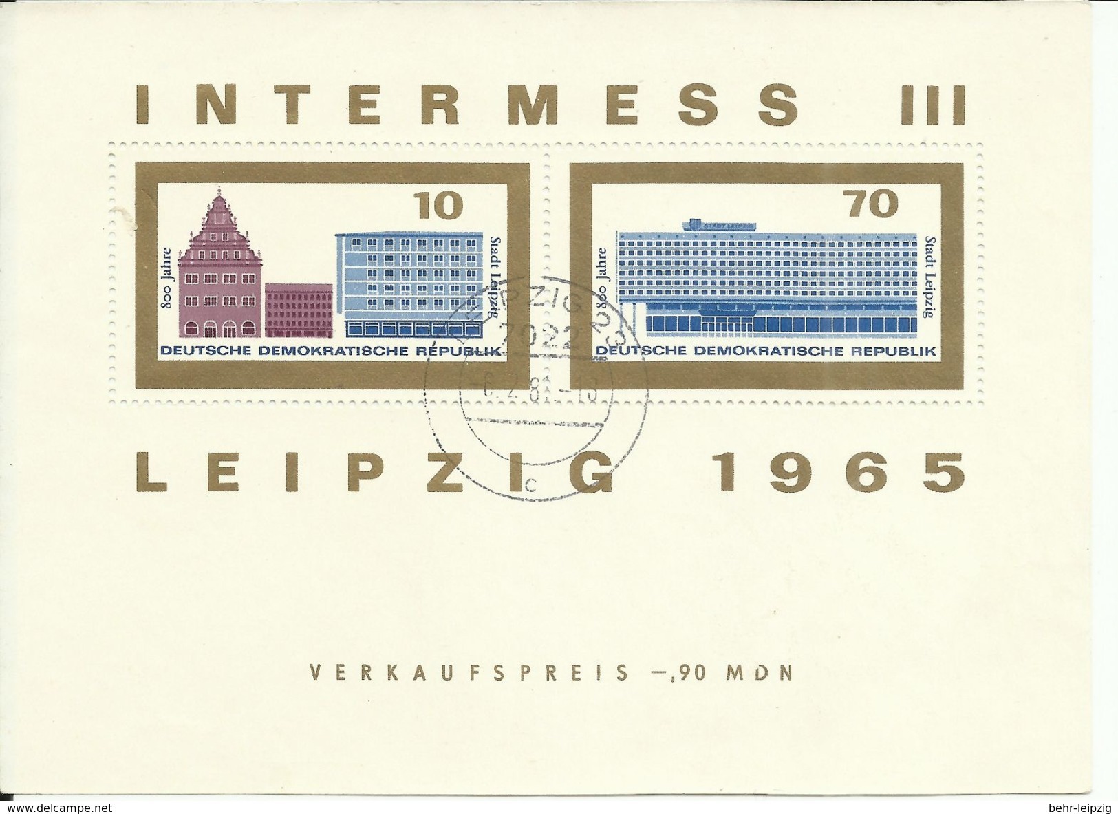 DDR Bl. 23/24 "Blocksatz Zu Intermess III, Leipzig 1965"  Gestempelt.Mi 11,00 - Sonstige & Ohne Zuordnung