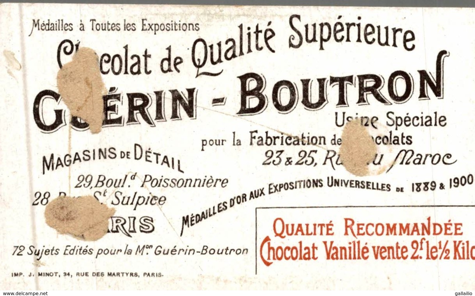 CHROMO CHOCOLAT GUERIN BOUTRON LE THEATRE A TRAVERS LES AGES PANTOMINE IRLANDAISE - Guérin-Boutron