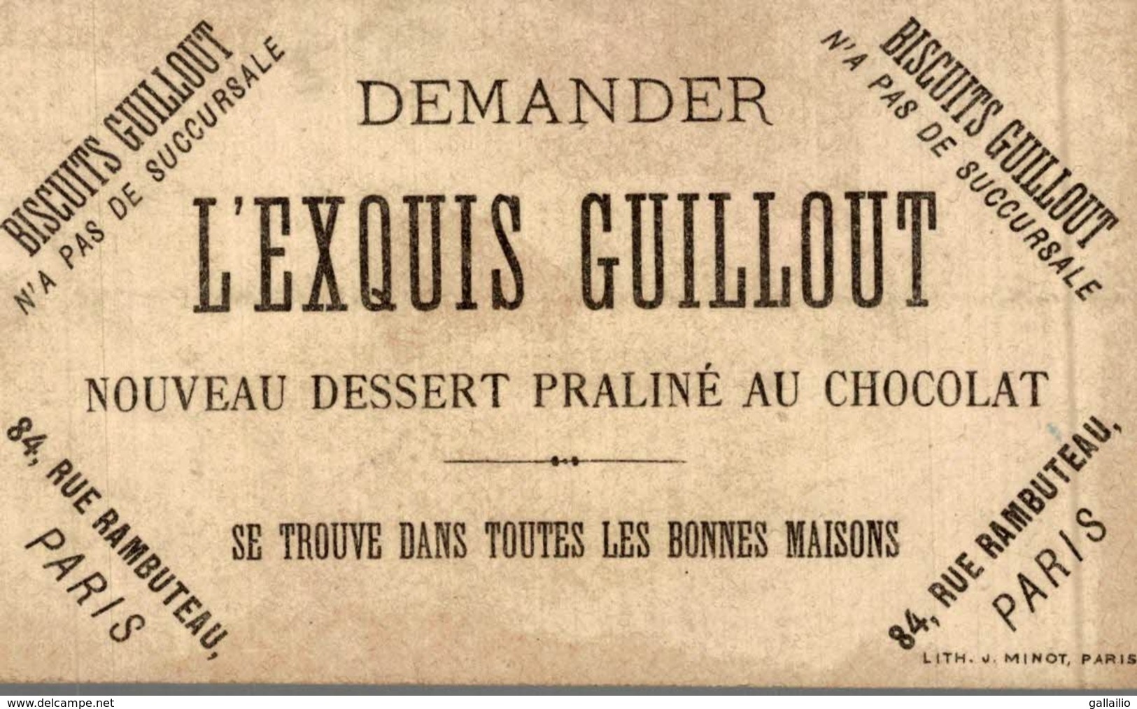 CHROMO BISCUIT GUILLOUT MILITAIRE - Autres & Non Classés